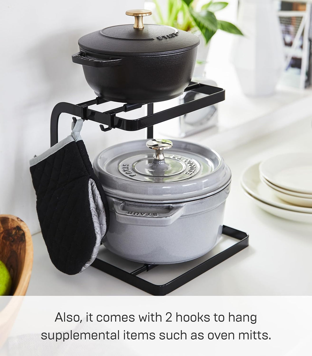 Pot stand - Tower - black Schwarz, Schwarz