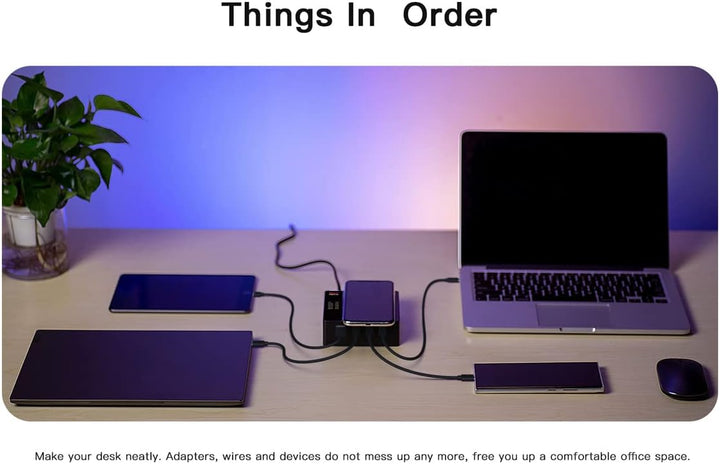 ISDT Power 200 Serie USB C Ladegerät,200W Handy Ladegerät mit 4 USB+1 Kabelloses Ladegerät,APP-Verbi