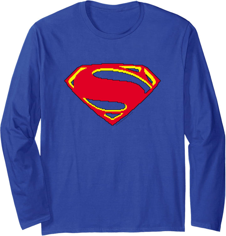 Superman Man of Steel 8 Bit Shield Langarmshirt