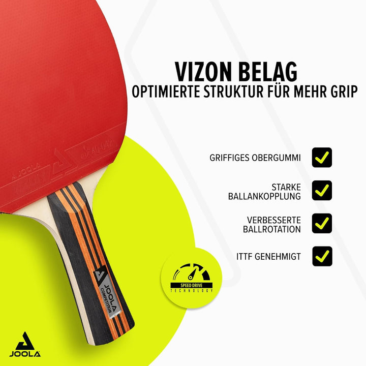 JOOLA Tischtennis-Set Family, Tischtennis-Set mit 4 Tischtennisschlägern, Tischtennisbällen und Trag
