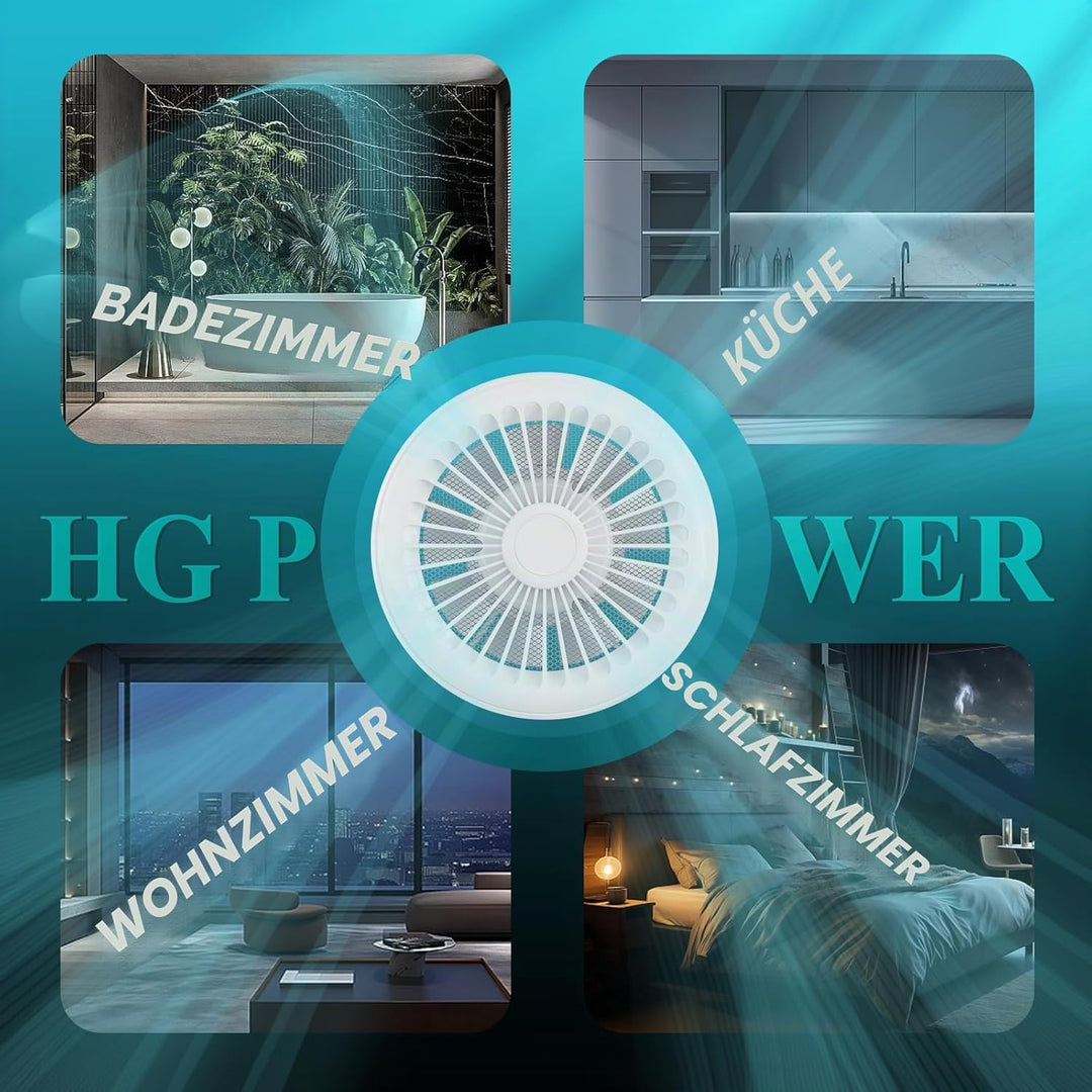 HG Power 150mm Abluftventilator 2 Richtungen Badlüfter mit Fernbedienung 3 Geschwindigkeiten Lüfter
