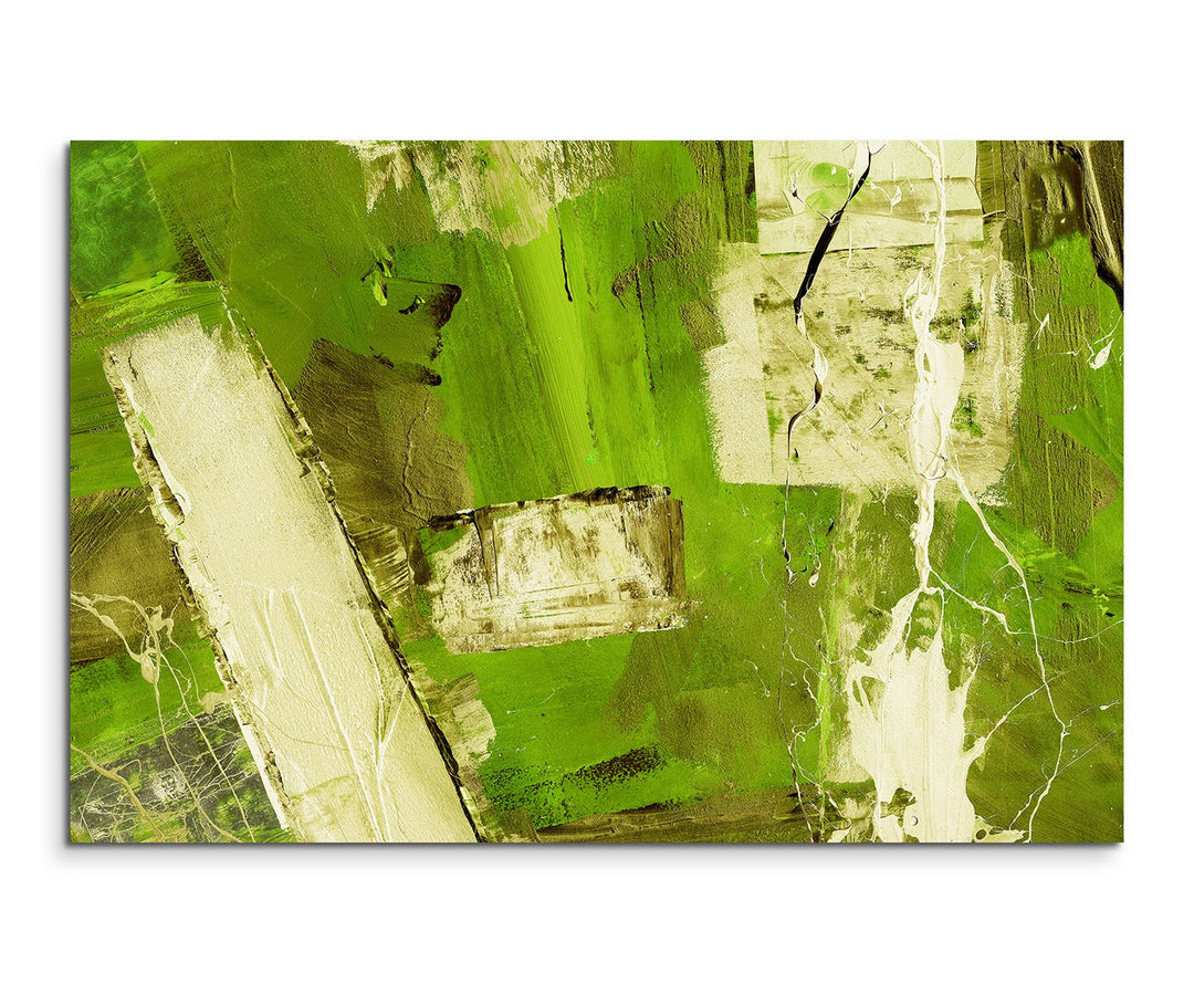 Paul Sinus Art 80x60cm Fotoleinwand Leinwanddruck Kunstdruck Wandbild grün beige braun Balken