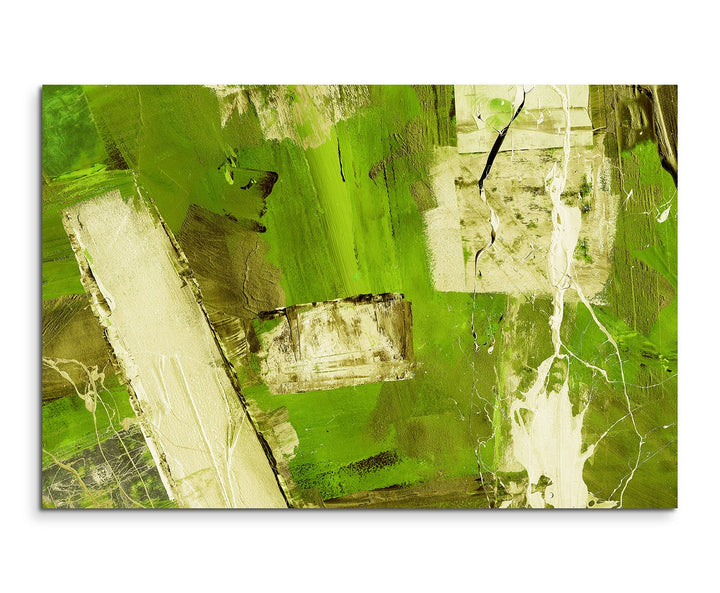 Paul Sinus Art 80x60cm Fotoleinwand Leinwanddruck Kunstdruck Wandbild grün beige braun Balken