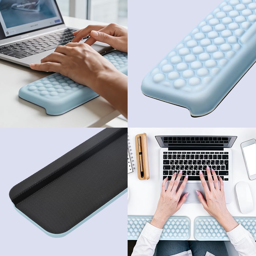 Handballenauflage Tastatur Handauflage - 2 Stück L-Förmige Memory-Schaum Handgelenkauflage, Rutschfe