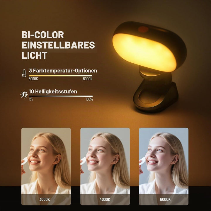 NEEWER BASICS Selfie Licht, Tragbares Handy Videolicht, 3W Clip on kleine LED Videoleuchte, Cold Sho