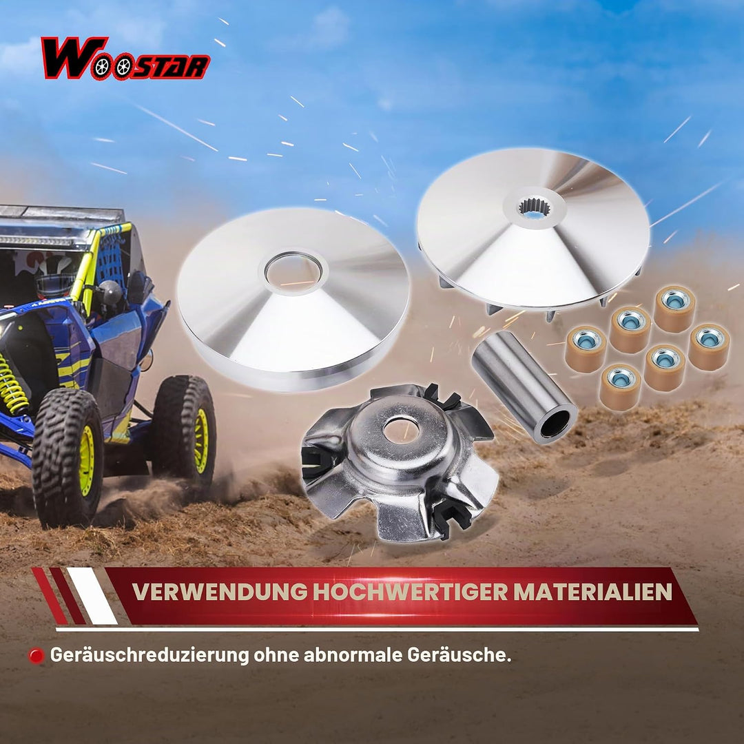 WOOSTAR Komplette Variatorrollen Baugruppe Ersatz für 4 Takt GY6 125ccm 150ccm Roller Go Kart 152QMI