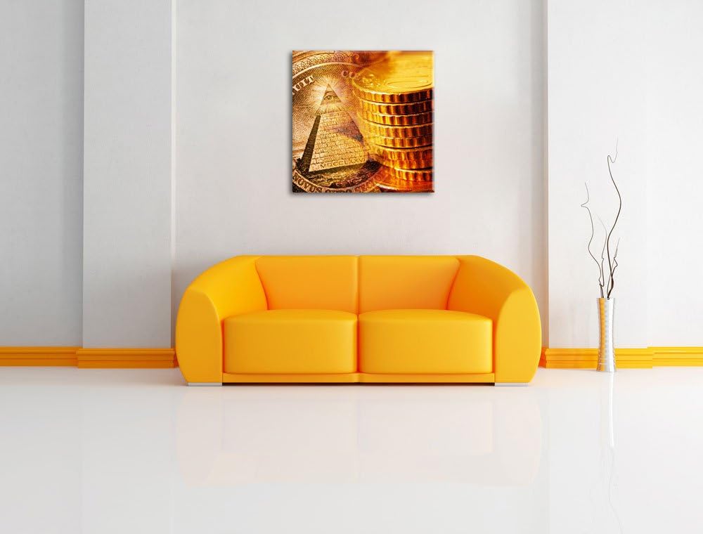 Illuminati Pyramide / 70x70cm Leinwandbild bespannt auf Holzrahmen/Wandbild Kunstdruck Dekoration, 7