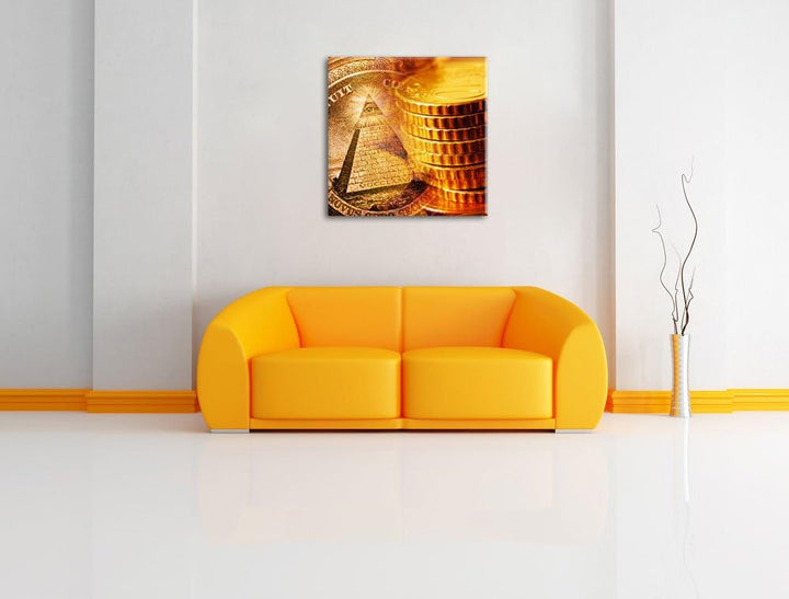 Illuminati Pyramide / 70x70cm Leinwandbild bespannt auf Holzrahmen/Wandbild Kunstdruck Dekoration, 7
