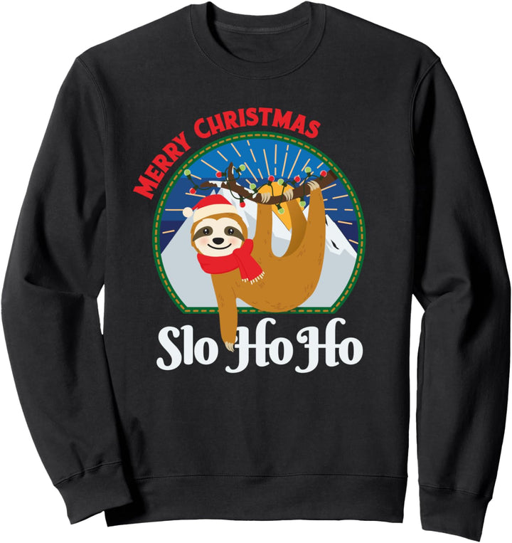 Slo Ho Ho Frohe Weihnachten, Faultier Weihnachten Team Sweatshirt