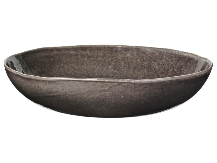 Broste Copenhagen 14533101 Nordic Coal Salatschale, Steingut, 34,5x7,5cm Schale flach 34,5cm 34,5x7,