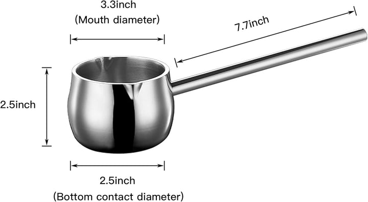 IMEEA Milchpfanne 10oz/300ml Kaffeekanne Butterwärmer mit langem Griff Induktions-Milchwärmertopf SU