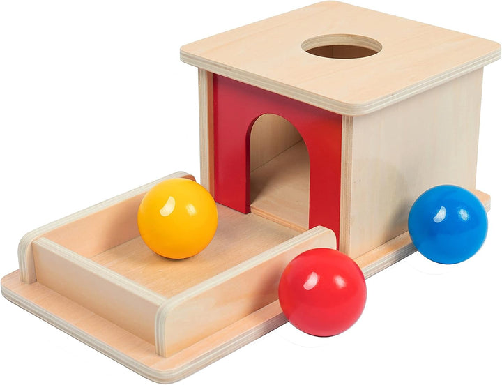 Adena Montessori Full Size Object Permanence Box mit Tray 3 Farbe Bälle Montessori Spielzeug von 6-1