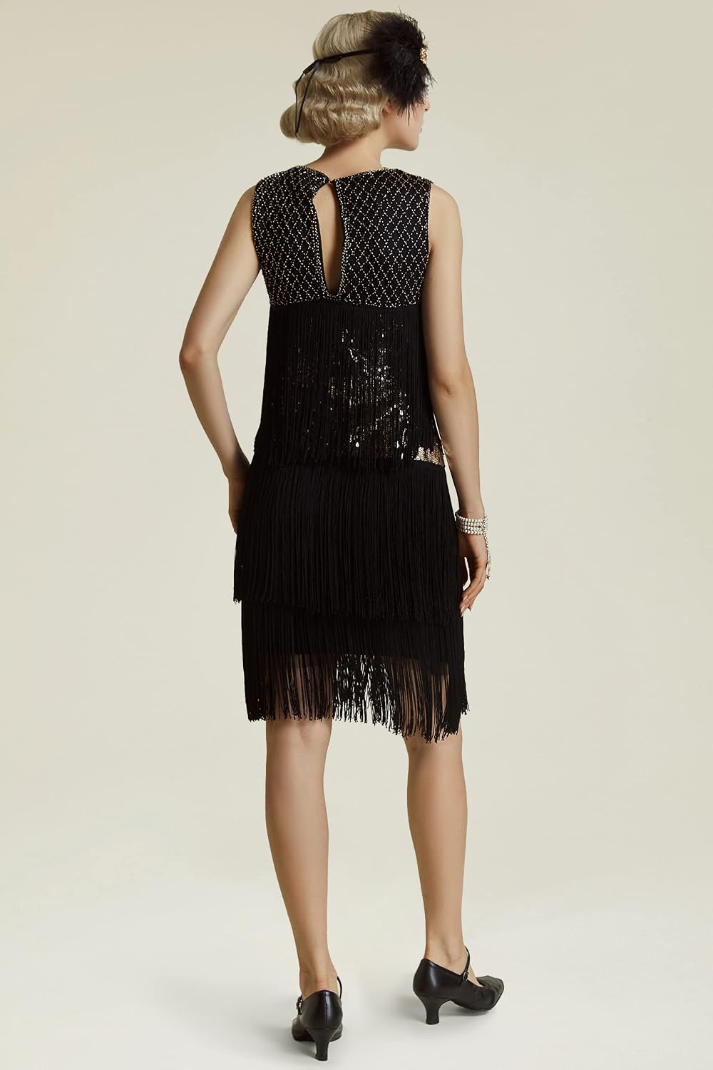 BABEYOND Women’s 1920s Charleston Dress - Knee-Length Cocktail Party Dress - 20s Flapper - Women’s G