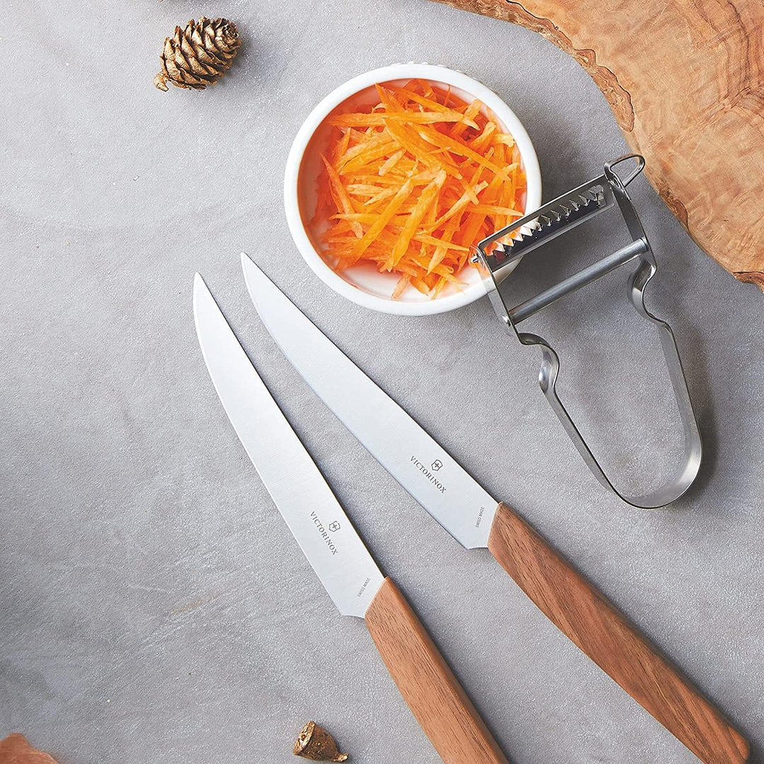 Victorinox, Swiss Modern, Profi Steakmesser-Set, 2-teilig, Extra Scharfe Klinge, gerader Schliff, 12