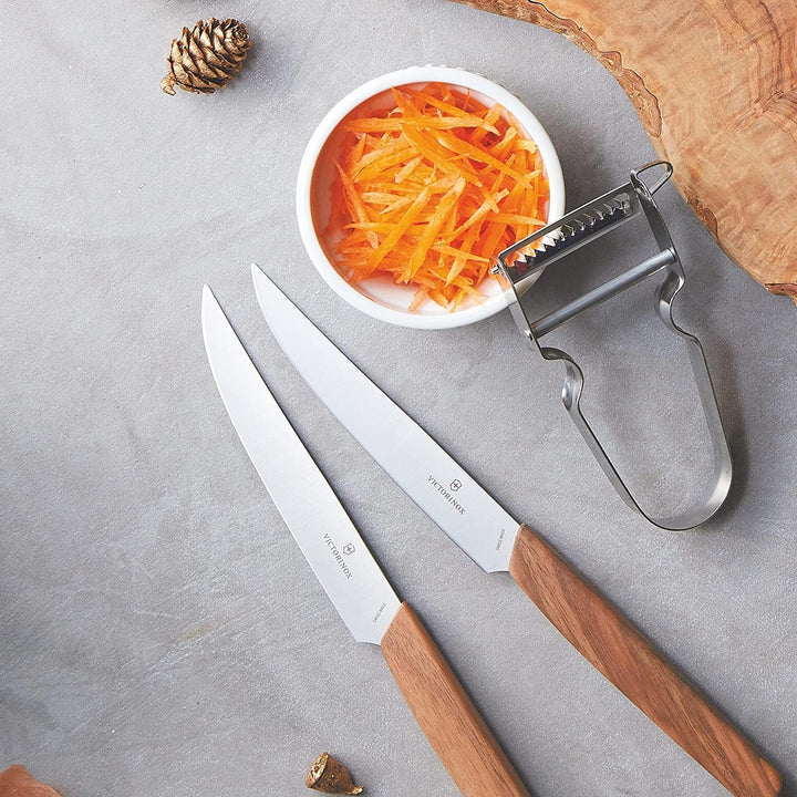 Victorinox, Swiss Modern, Profi Steakmesser-Set, 2-teilig, Extra Scharfe Klinge, gerader Schliff, 12