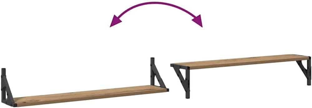 vidaXL Wandregale 2 pcs Artisan-Eiche 80 x 15 x 15,5 cm Holzwerkstoff, Stylische Wohnzimmerregale, l