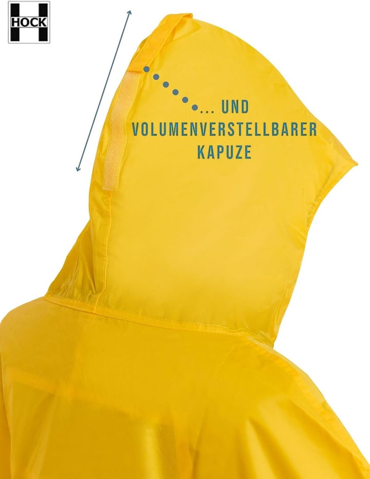 HOCK Premium Fahrrad Regenponcho 'Super Praktiko' mit Lüftung und seitlicher Armöffnung - 100,0% Was