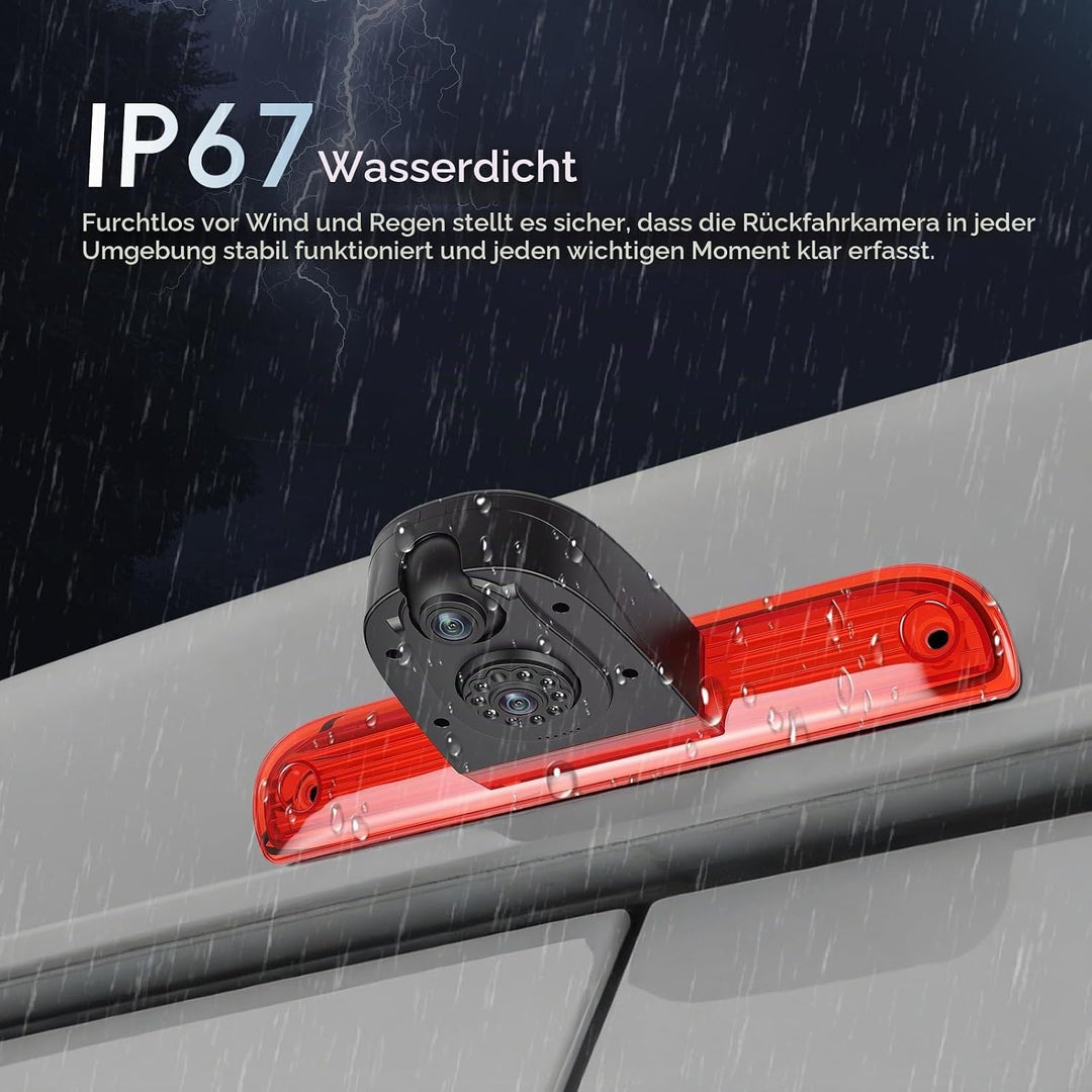 SIXWIN 720P Rückfahrkamera mit Bremsleuchte, Auto Rückfahrkamera für Fiat Ducato 2006-2018 | Peugeot