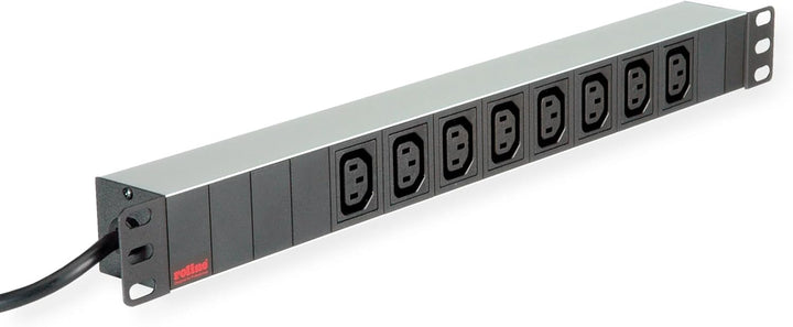 ROLINE 19"-Steckdosenleiste 8fach C13 + C20-Stecker, Aluminium, 2 m