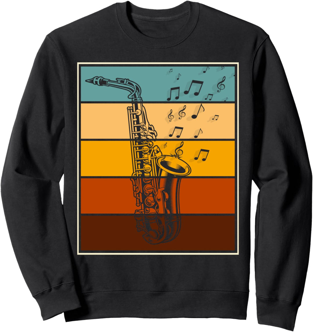 Jazz Musikinstrument Saxophonspieler Musik Retro Saxophon Sweatshirt