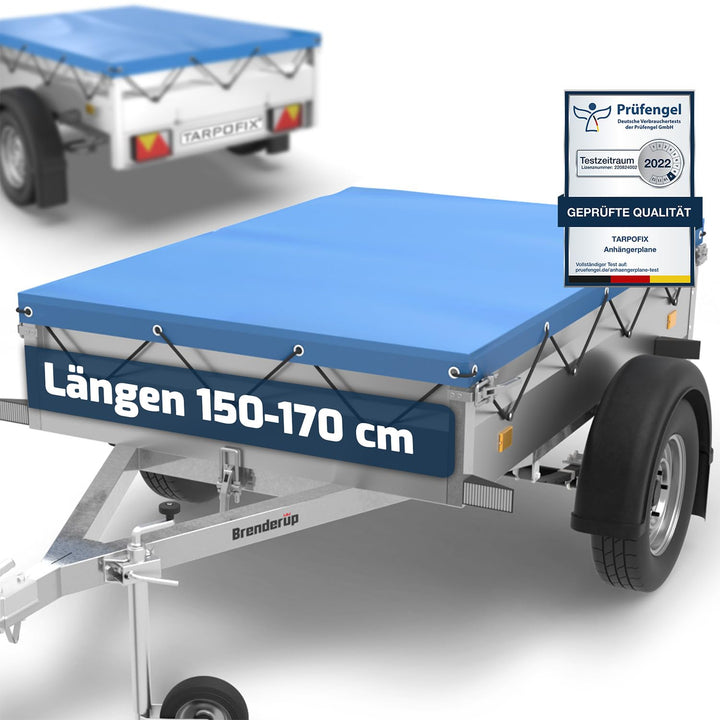 Tarpofix® Anhängerplane Flachplane 151x101x7,5 cm mit Gummiseil - randverstärkte Anhänger Abdeckplan