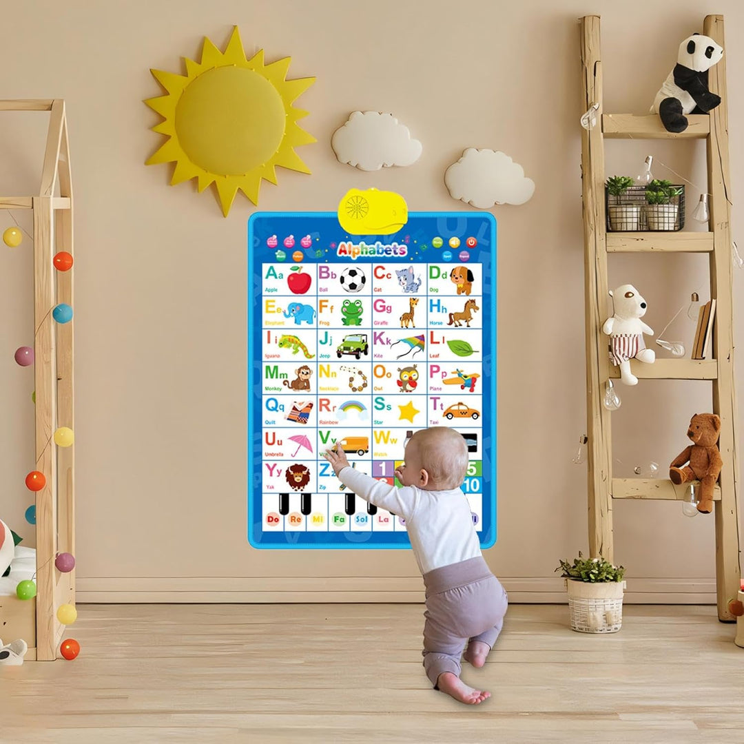 Elektronische Wandtafel – interaktives 40,6 x 55,9 cm grosses Alphabet-Zahlen-Poster, musikalisches