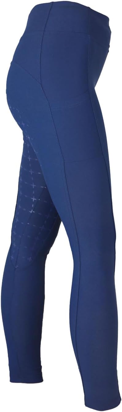 MS-Trachten Reitleggings Kinder Silikonvollbesatz mit Handytasche Reithose Mädchen Tessa 122-128 Dun