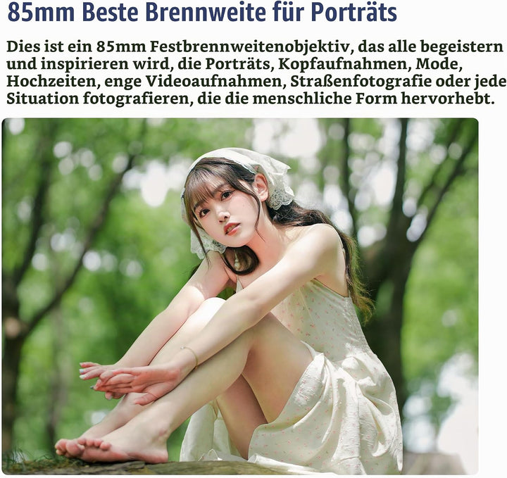 7artisans AF85mm f1.8 Vollformat-Portrait-Automatikobjektiv,Kompatibel mit Sony E-Mount A7R5 R4 R3 M