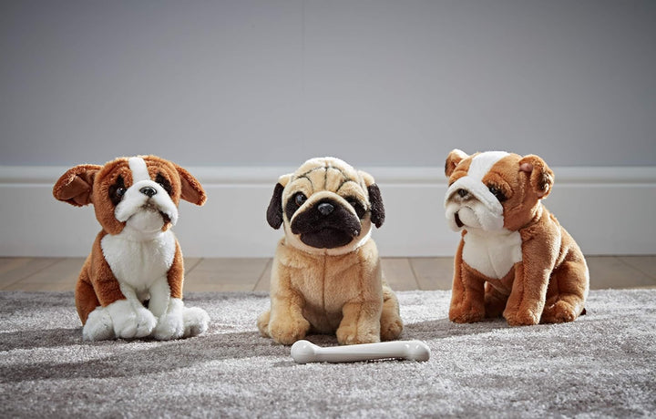 Living Nature Soft Toy - Stofftier Mops (20cm) Mops 20cm Dog, Mops 20cm Dog