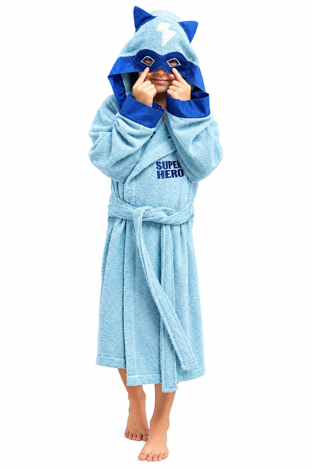 ELY PARKER Bademantel Kinder Frottee, Jungs, Jungen, Mädchen, Handtuch aus Türkische Baumwolle, mit