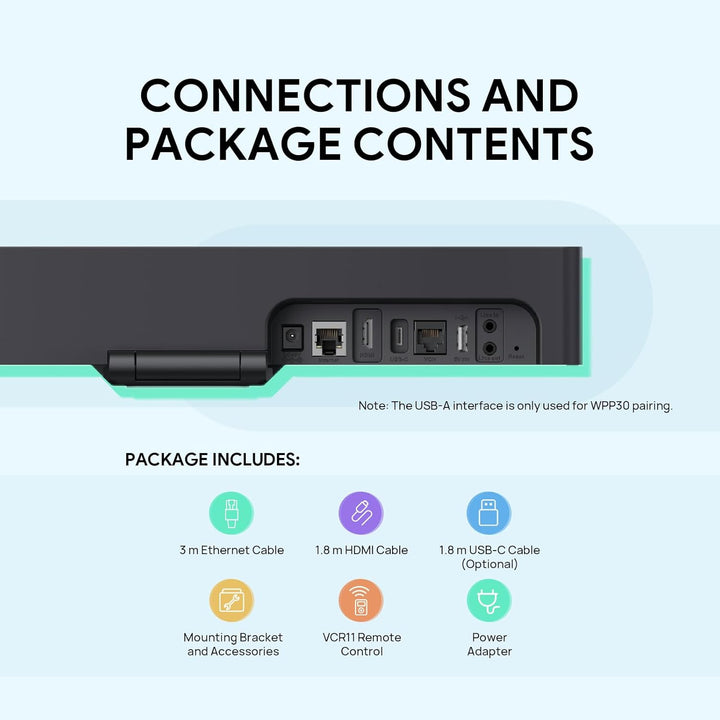 Yealink MeetingBar A10 Konferenzraum-Webcam 4K 120° Weitwinkelkamera mit Android OS, Videokonferenzs