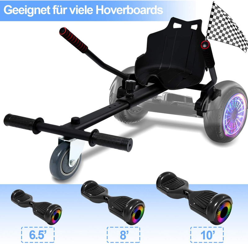 Lospitch Hoverboard mit Sitz Hoverboard Sitz,Sitzscooter für 6,5-10 Zoll 2 Wheel Balancing,Längenver