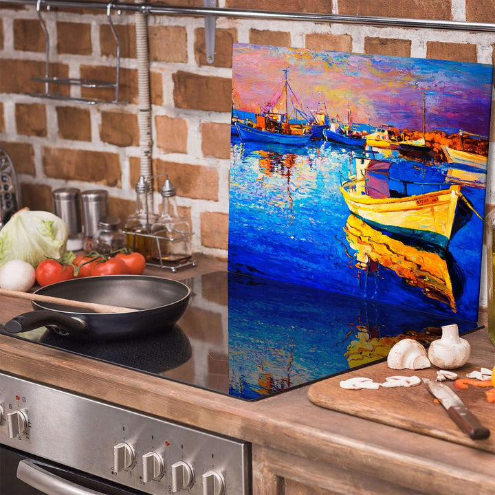 TMK ArtDeko Herdabdeckplatte 1 Teilig 60x52 cm - Spritzschutz Herdabdeckung – Herdschutz aus Sicherh