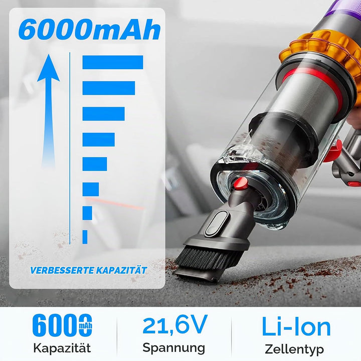 V8 Akku für Dyson V8 6000mAh Ersatzakku für Dyson SV10 Kompatibel mit V8 Motorhead/Fluffy/Animal/Abs