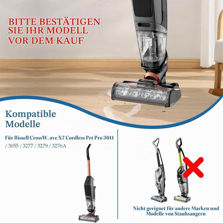 Bürstenrolle für Bissell CrossWave X7 Plus Cordless Pet, X7 Pro Pet 2955N,3479N,3011,3055, 3277,3279