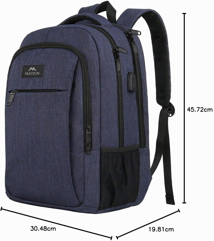 MATEIN Schulrucksack 15,6 Zoll Laptop Notebook Rucksack Backpack Schultasche für Männer mit USB Lade