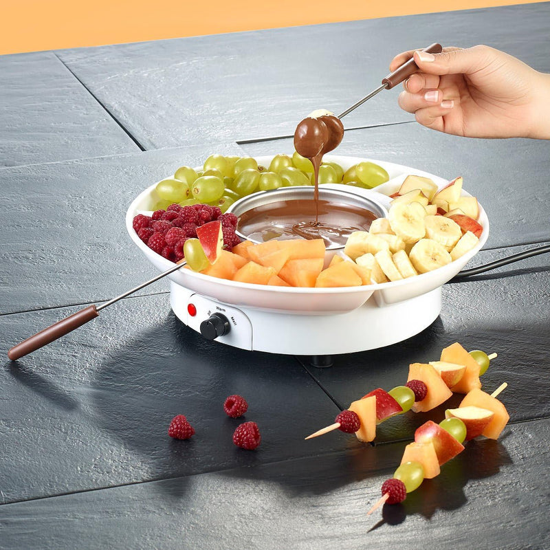 Rosenstein & Söhne Schokofondue elektrisch: Elektrisches Schokoladen-Fondue für 2 Personen, 15 Watt