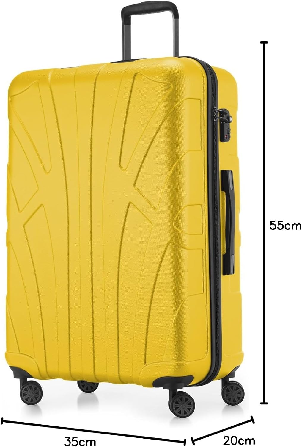 suitline - Handgepäck Hartschalen-Koffer Koffer Trolley Rollkoffer Reisekoffer, TSA, 55 cm, ca. 34 L