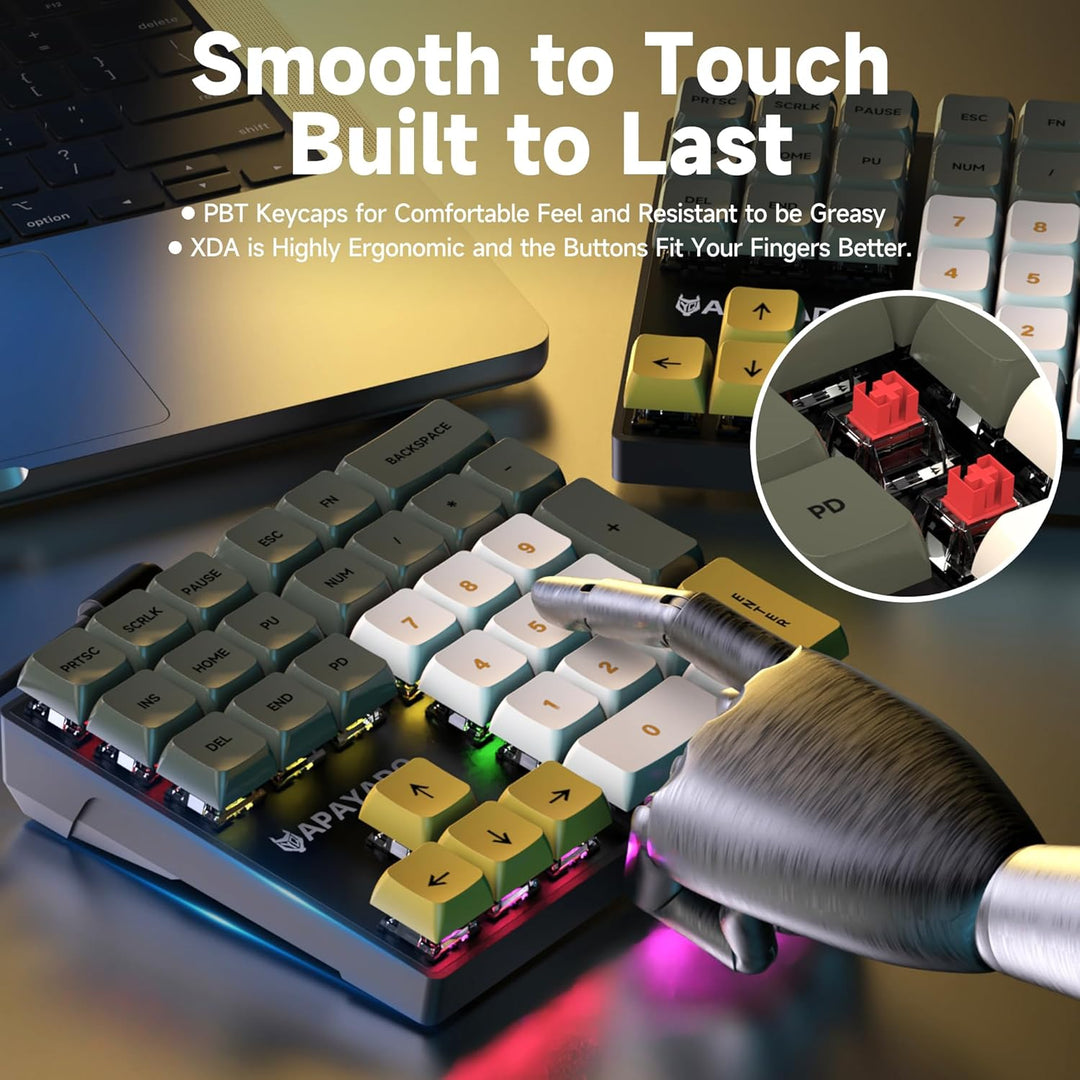 Sikai Mechanisches Numpad - Roter Schalter(Red Switch) - USB A Kabelgebunden - 33 Tasten RGB Keypad