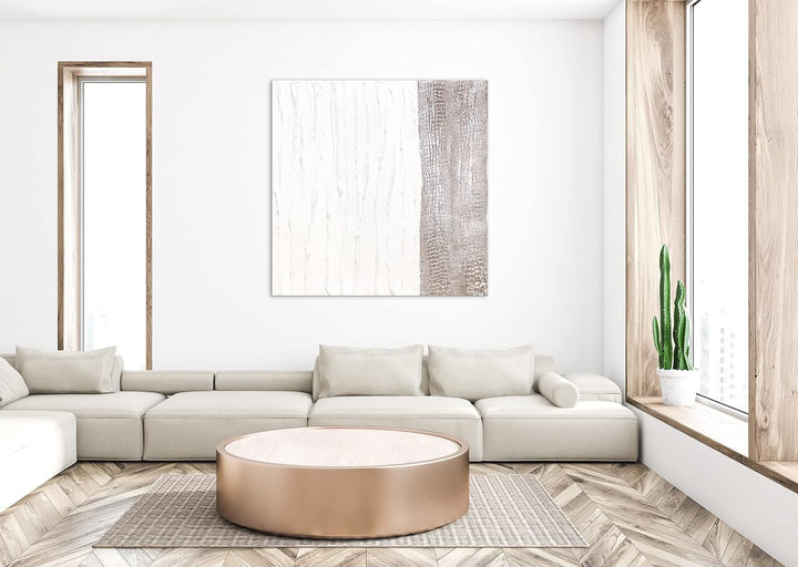 YS-Art Luxus Abstrakt Acryl Gemälde auf Leinwand Life 4 handgemalt Wandbilder Wohnzimmer modern Wohn