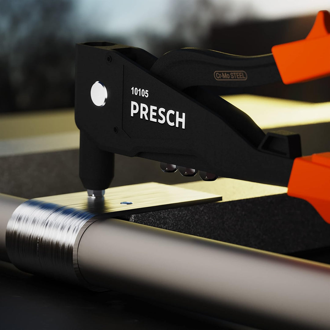 Presch Blindnietzange inkl. Nietlehre - Robuste Profi Nietenzange - Nietzange mit ergonomischem Grif
