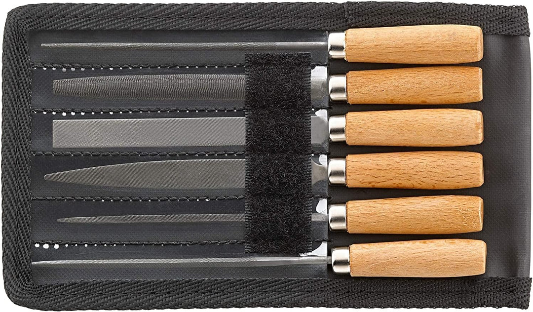 STAHLWILLE 12800 Schlüsselfeilen Set 6-tlg. l Basis-Set für Metallbearbeitung l in robuster Textilta