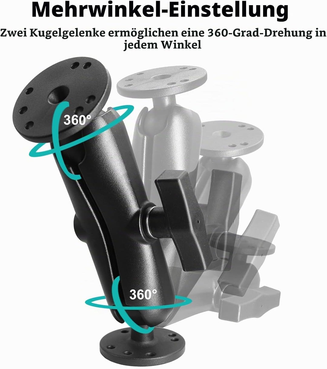 1,5 Zoll AMPS-Halterung, Doppelkugelhalterung mit 38mm/1,5&