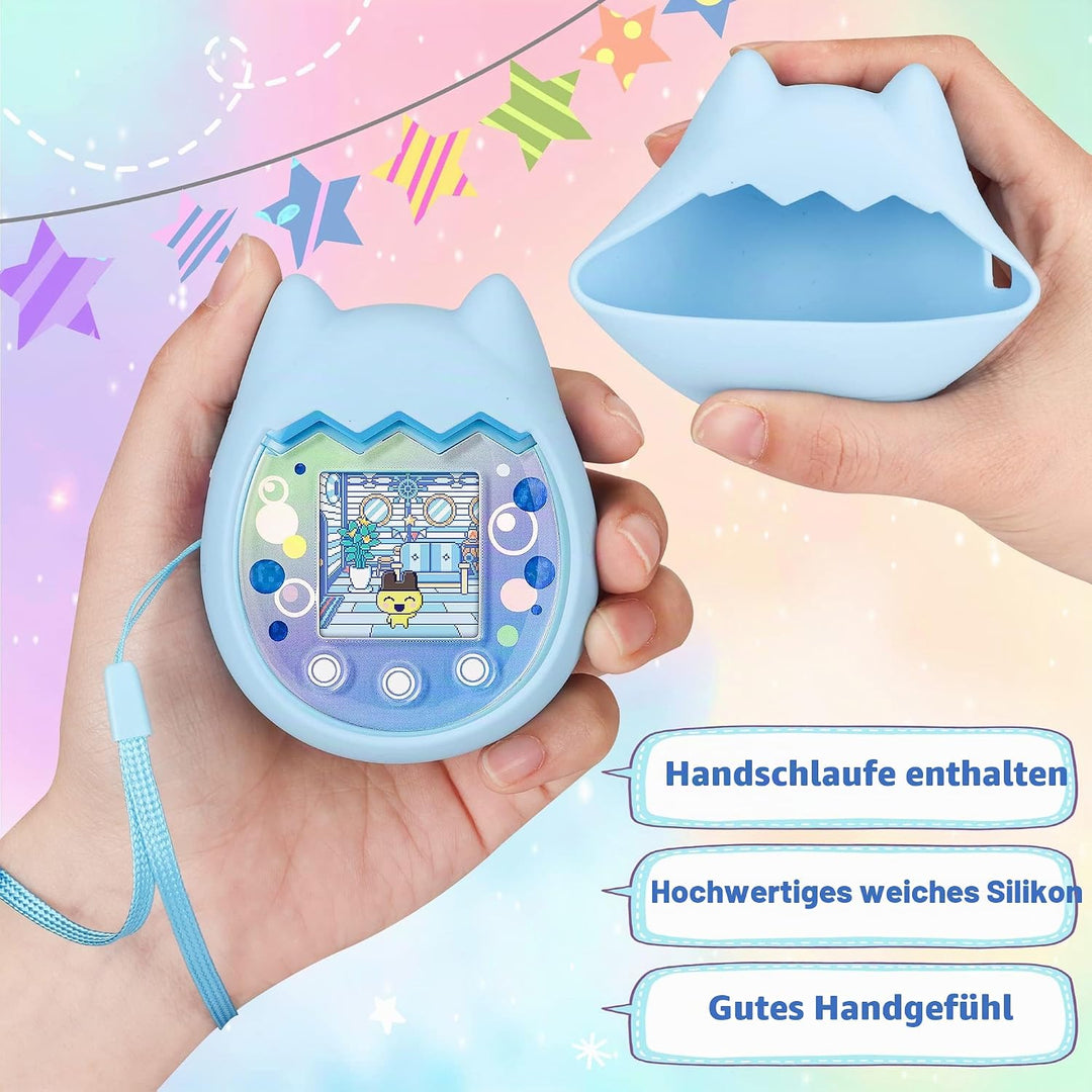 Silikon Hülle und Hartschalenkoffer kompatibel mit Tamagotchi Pix Virtuelles Haustierspielzeug, Schu