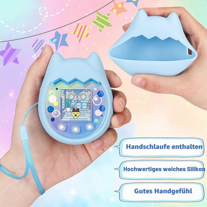 Silikon Hülle und Hartschalenkoffer kompatibel mit Tamagotchi Pix Virtuelles Haustierspielzeug, Schu