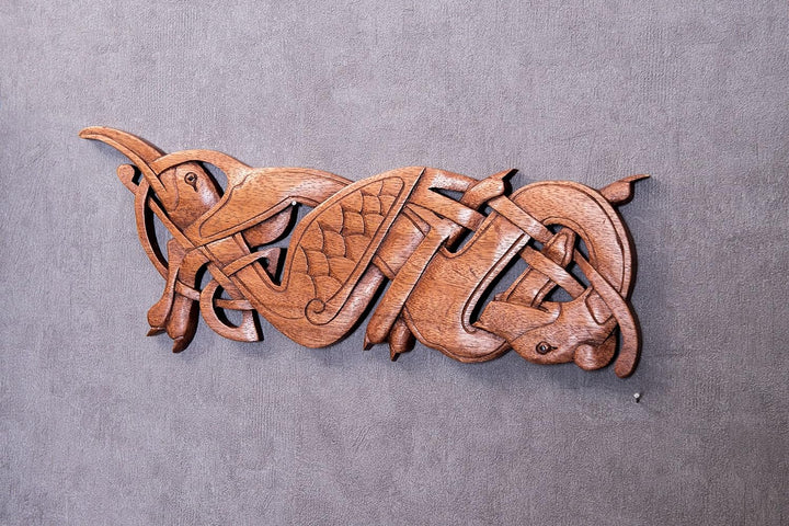 Windalf Irisches Celtic Holzbild Wandrelief MATHONWY 40 cm Book of Kells Knotenmuster Knotenrahmen C