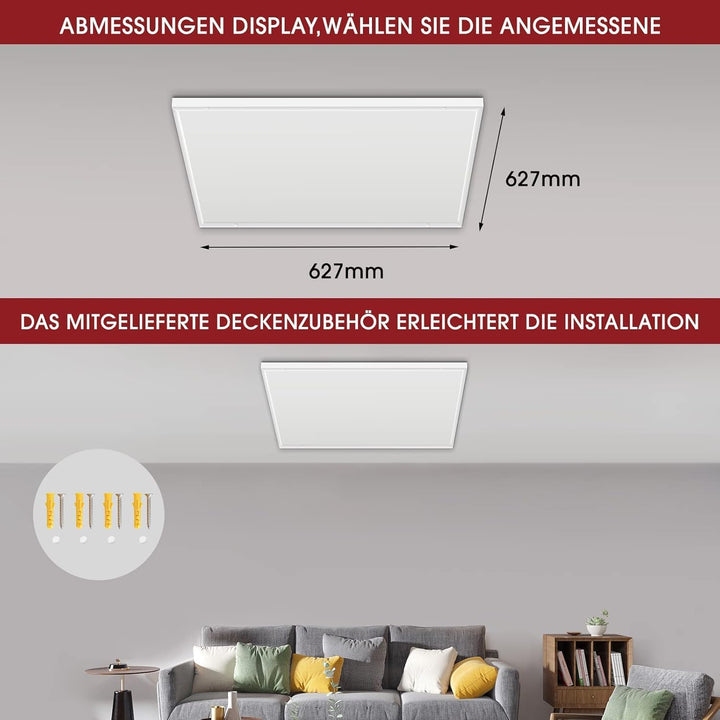 evokor Infrarotheizung Deckenmontage mit Thermostat 400W, Infrarot Deckenheizung mit Überhitzungssch