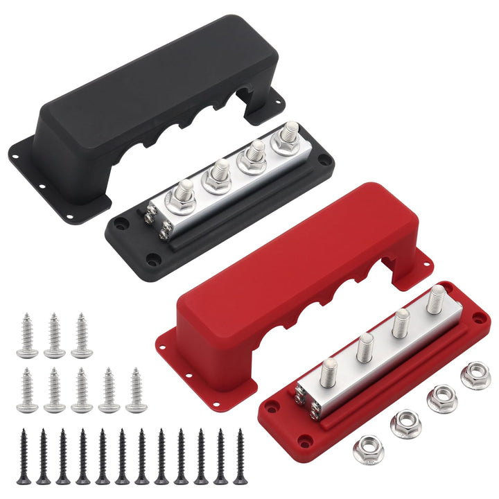 Gloaso Kupfer Sammelschiene Batterie Busbar 12V-48V DC 600A mit 4x M10 Stromverteilerblock für Kfz W