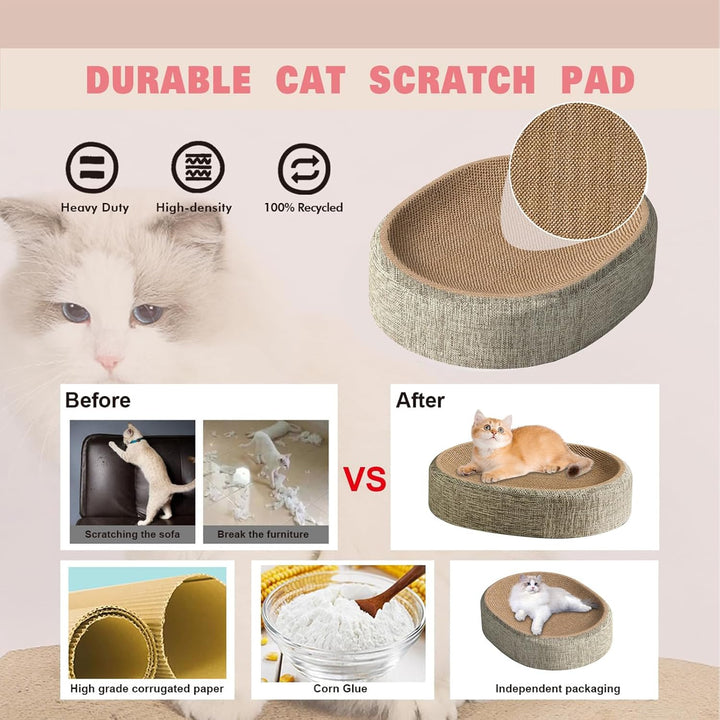 Ovales Sisal Kratzbrett Für Katzen, 2 In 1Sisal Kratzbett Für Katzen, Multifunktionale Möbelschoner