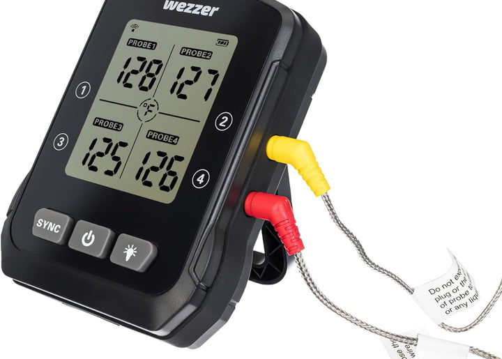 Levenhuk Wezzer Cook MT90 Kochtemperaturgerät mit 4 Thermosonden an Flexiblen Kabeln und Erweiterten